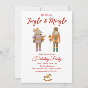Weihnachtsfeier Jingle und Mingle Nussknacker Einladung