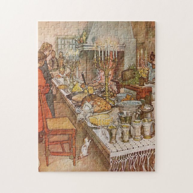 Weihnachtsfeier Julaftonen von Carl Larsson Puzzle (Vertikal)