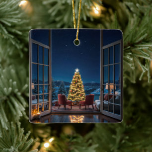 Weihnachtsfeier Keramikornament