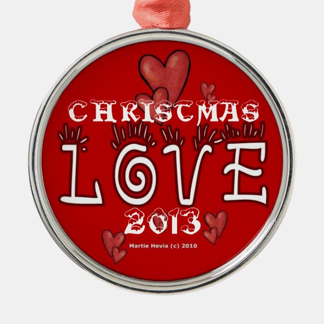 Weihnachtsfeier Liebe (Jahr) Ornament Aus Metall (Vorne)