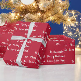 Weihnachtsfeier Liebe vom Personalisierten Rot Geschenkpapier