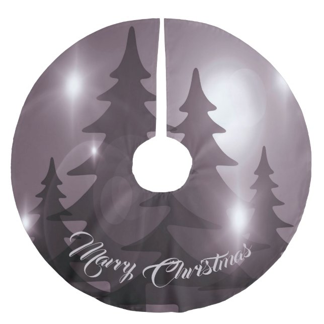 Weihnachtsfeier Lila Rosa Bäume Polyester Weihnachtsbaumdecke (Vorderseite)