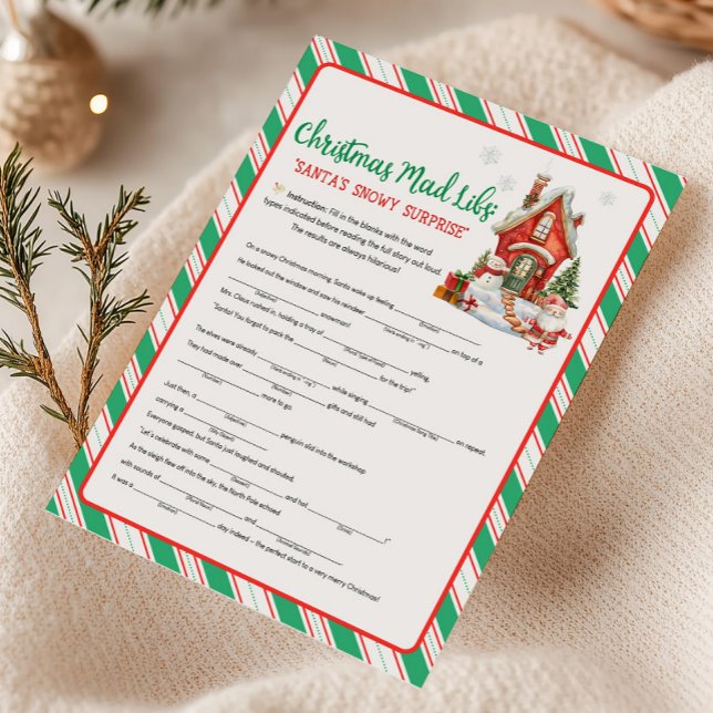 Weihnachtsfeier Mad Libs Spiel Feiertagskarte (Christmas Party Games)