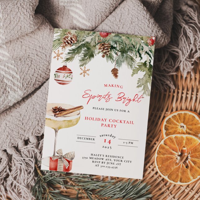 Weihnachtsfeier 'Making Spirits Bright' Einladung (Von Creator hochgeladen)