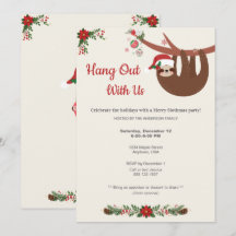 Weihnachtsfeier Merry Slothmas Party Einladung