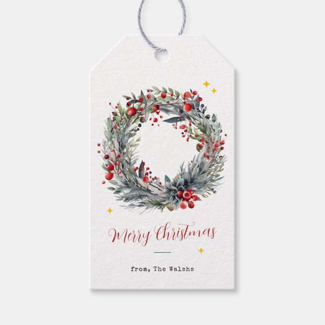 Weihnachtsfeier Minimalistische Geschenktags Geschenkanhänger (Vorderseite)