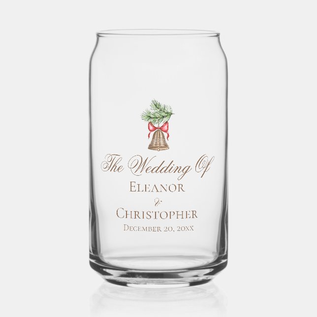 Weihnachtsfeier Minimalistischer Feiertag Hochzeit Dosenglas (Vorderseite)