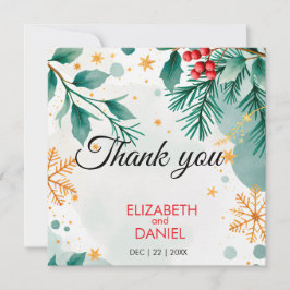 Weihnachtsfeier mit Aquarellfarbe Dankeschön Karte