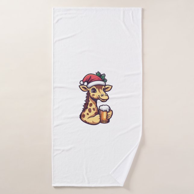 Weihnachtsfeier mit Bier-Comic Badehandtuch (Badehandtuch)