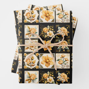 Weihnachtsfeier mit Blume Geschenkpapier Set