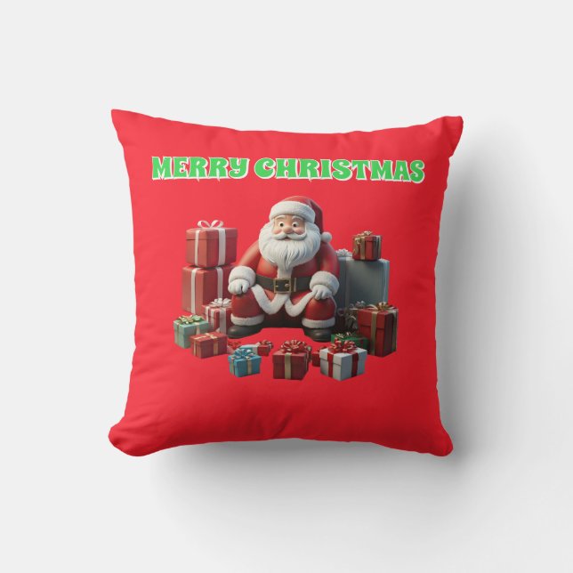 Weihnachtsfeier mit Geschenken Kissen (Vorderseite)