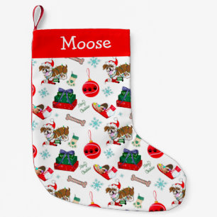 Weihnachtsfeier mit Goofy Bulldog Small Ch Kleiner Weihnachtsstrumpf
