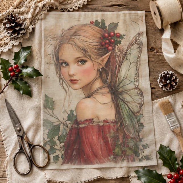 Weihnachtsfeier mit Holly & Red Berries Decoupage Seidenpapier (Von Creator hochgeladen)