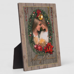 Weihnachtsfeier mit Ihrem Foto Plaque Fotoplatte