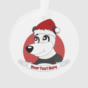Weihnachtsfeier mit niedlichen Panda-Bärenschmuck Ornament