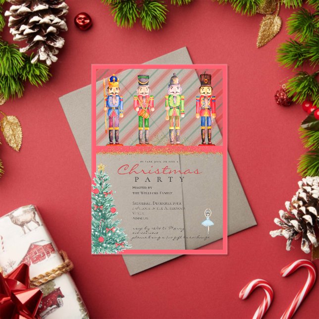Weihnachtsfeier mit Nussknacker-Motiv Acryleinladungen (Insitu (Feiertag))