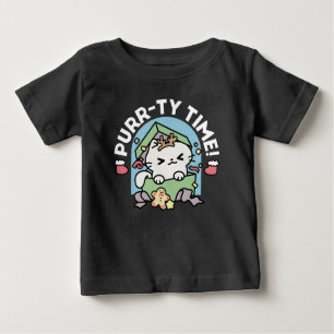 Weihnachtsfeier mit Purr-ty-Time Cat Baby T-shirt