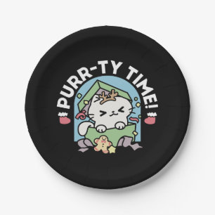 Weihnachtsfeier mit Purr-ty-Time Cat Pappteller