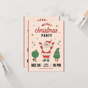 Weihnachtsfeier mit Santa-Einladung Einladung