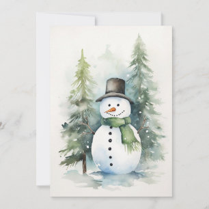 Weihnachtsfeier mit Snowman Feiertagskarte