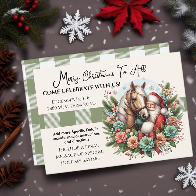 Weihnachtsfeier mit Weihnachten Einladung (Enjoy this Beautiful Christmas Horse design! Personalize with your favorite Horse Girl!
)