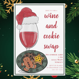 Weihnachtsfeier mit Wein- und Kekstausch Einladung