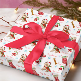 Weihnachtsfeier mit Yorkie Geschenkpapier