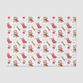 Weihnachtsfeier mit Yorkie Seidenpapier