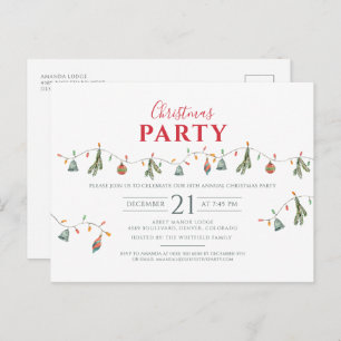 Weihnachtsfeier Moderne Minimalistisch Einladungspostkarte