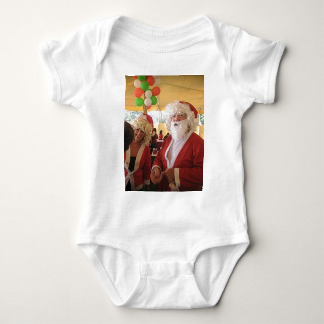 Weihnachtsfeier & Mrs. Claus - Feierlichkeiten Baby Strampler (Vorderseite)