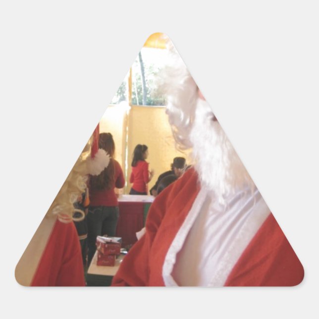 Weihnachtsfeier & Mrs. Claus - Feierlichkeiten Dreieckiger Aufkleber (Vorderseite)