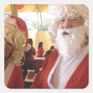 Weihnachtsfeier & Mrs. Claus - Feierlichkeiten Quadratischer Aufkleber