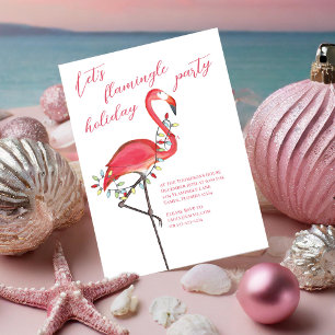 Weihnachtsfeier Niedlich Pink Flamingo Einladung