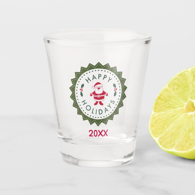 Weihnachtsfeier Niedlicher Cartoon Weihnachten Schnapsglas (Vorderseite)