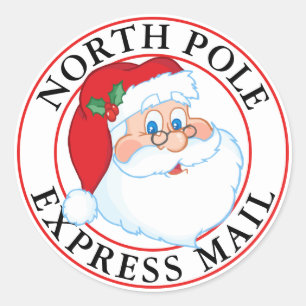 Weihnachtsfeier Nordpol Express Post Runder Aufkleber