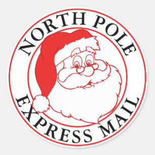 Weihnachtsfeier Nordpol Express Post Runder Aufkleber