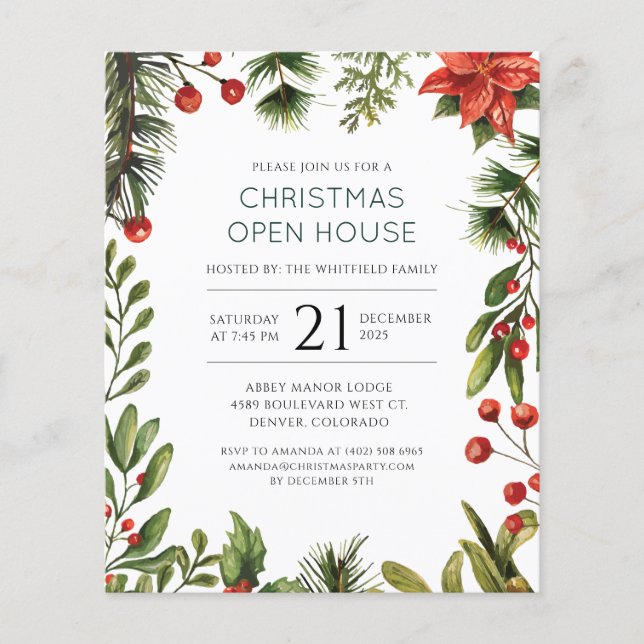 Weihnachtsfeier Open House Party Flyer (Vorne)