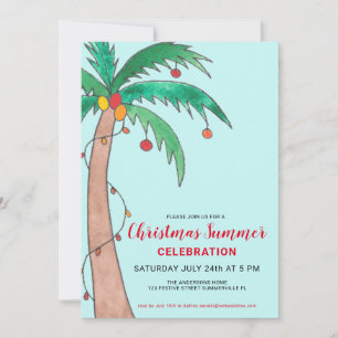 Weihnachtsfeier Palm Tree Party Einladung