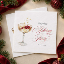 Weihnachtsfeier-Papier-Servietten mit Champagner-M