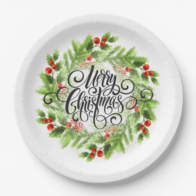 Weihnachtsfeier-Papierteller Pappteller (Vorderseite)