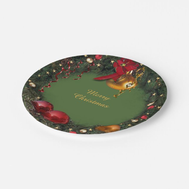 Weihnachtsfeier Pappteller (Schrägansicht)