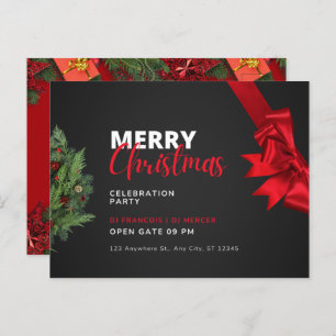Weihnachtsfeier Party Einladung Post Card Postkarte
