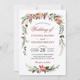 Weihnachtsfeier Poinsettia Blumenarche Einladung