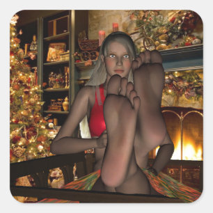 Weihnachtsfeier Quadratischer Aufkleber