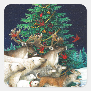 Weihnachtsfeier Quadratischer Aufkleber