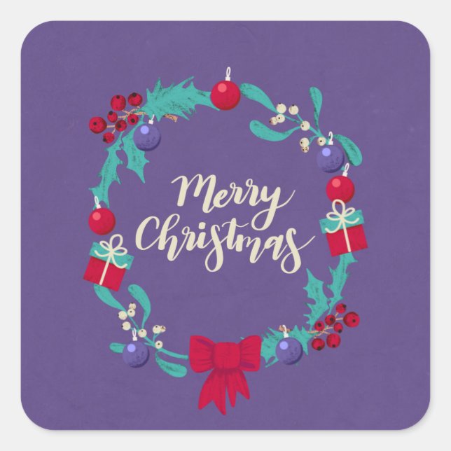 Weihnachtsfeier Quadratischer Aufkleber (Vorderseite)