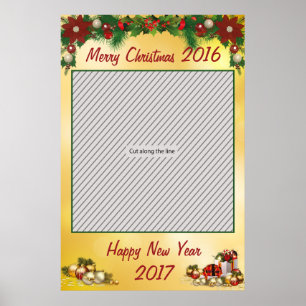 Weihnachtsfeier-Rahmen-Requisite für Fotoautomaten Poster