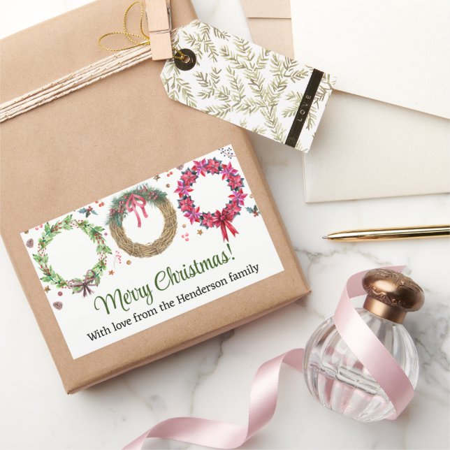 Weihnachtsfeier Rechteckiger Aufkleber (Schenken)