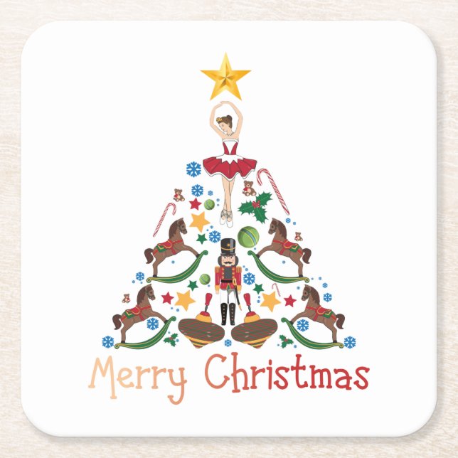 Weihnachtsfeier Rechteckiger Pappuntersetzer (Vorderseite)