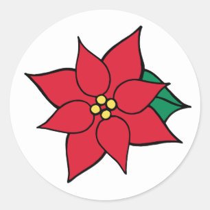 Weihnachtsfeier Red Poinsettia Aufkleber